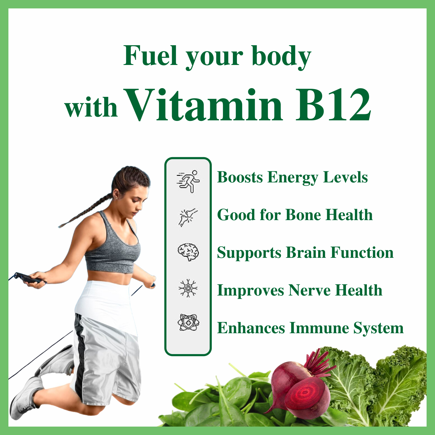 Agniveda Naturals Plant Based Vitamin B12 supplement for Men & Women (60 Capsules) | Natural Formulation for Vegetarians & Vegans to support Nervous System & Brain Function