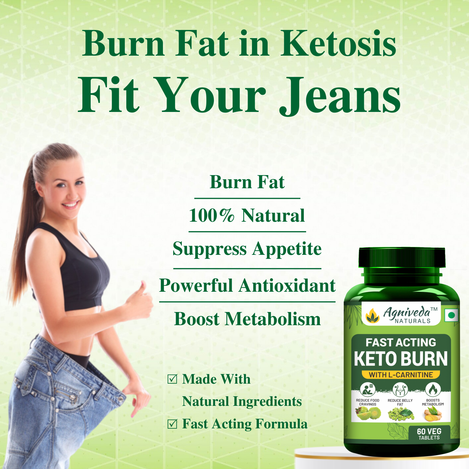 Agniveda Naturals Keto Burn - 60 Tablets