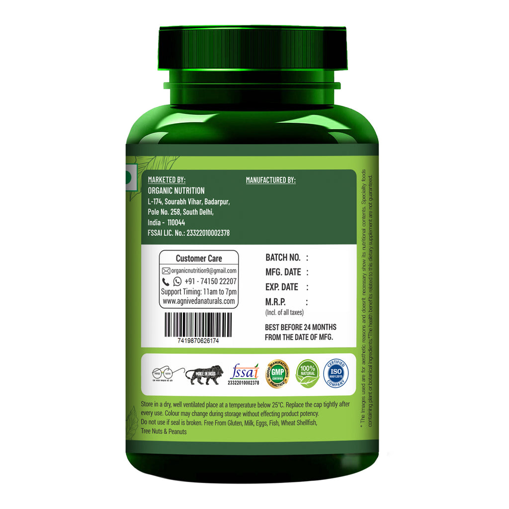 Agniveda Naturals Hair Vitamins Biotin, DHT Blocker, Vitamin B3, B5, B6, B7, B9, B12, Vitamin C, D3, E, Helps Reduce Hairfall, Stimulates Hair Follicles & Promotes Hair Growth | For Men And Women - 60 Veg Caps