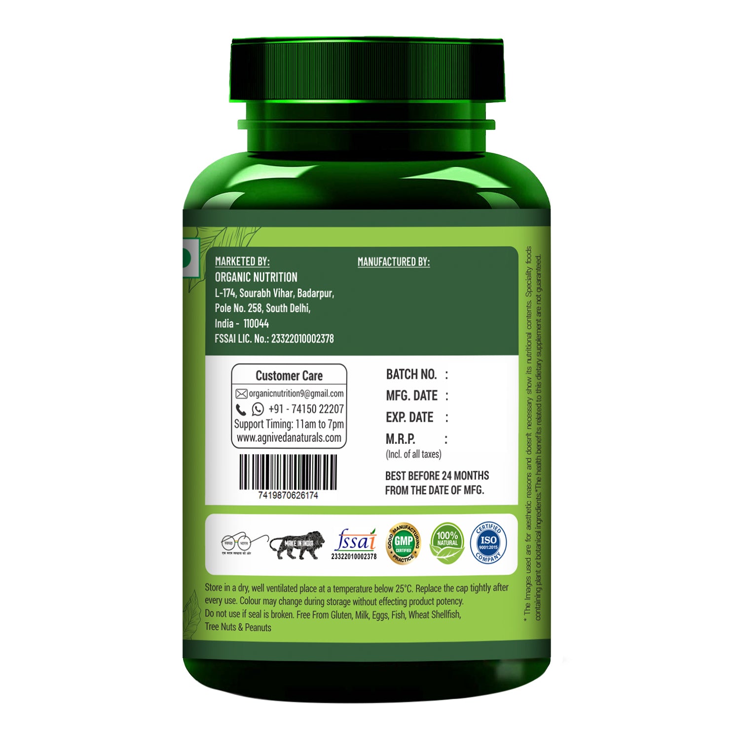 Agniveda Naturals Hair Vitamins Biotin, DHT Blocker, Vitamin B3, B5, B6, B7, B9, B12, Vitamin C, D3, E, Helps Reduce Hairfall, Stimulates Hair Follicles & Promotes Hair Growth | For Men And Women - 60 Veg Caps