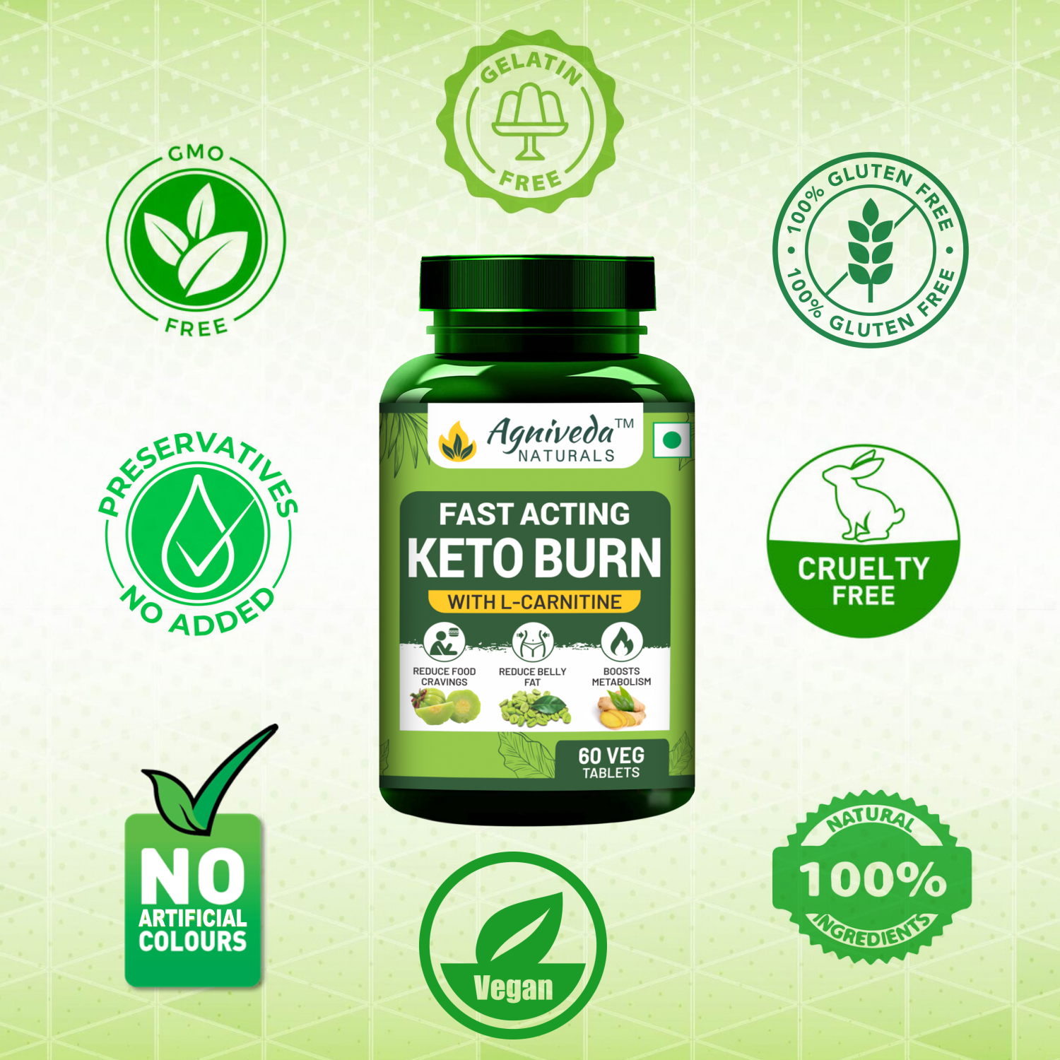 Agniveda Naturals Keto Burn - 60 Tablets