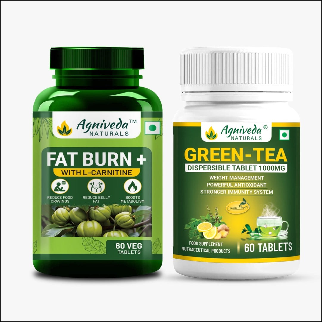Agniveda Naturals Fat Burn Tablet+ Green Tea Tabs(Combo Pack)